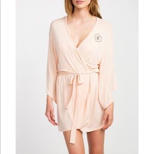 Wildfox Logo Kimono Robe - Blush Pink